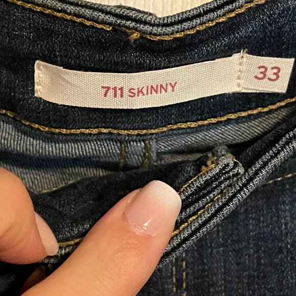 Levi's 711 Skinny Jeans Size 33 Stretch Mid Rise - Picture 3 of 5